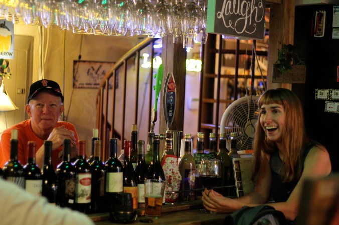 Swapping stories at the bar